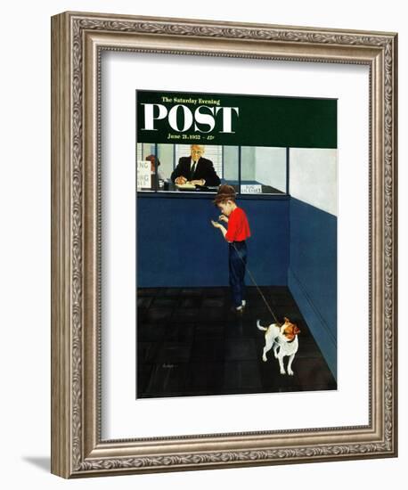 "Dog License" Saturday Evening Post Cover, June 21, 1952-George Hughes-Framed Giclee Print