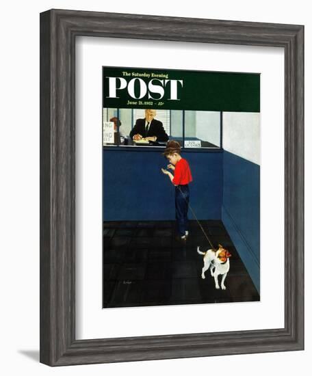 "Dog License" Saturday Evening Post Cover, June 21, 1952-George Hughes-Framed Giclee Print