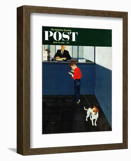 "Dog License" Saturday Evening Post Cover, June 21, 1952-George Hughes-Framed Giclee Print