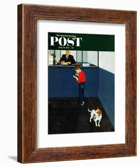 "Dog License" Saturday Evening Post Cover, June 21, 1952-George Hughes-Framed Giclee Print