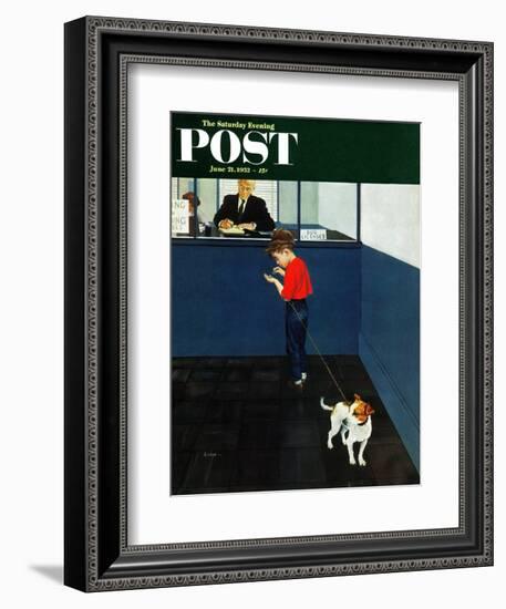 "Dog License" Saturday Evening Post Cover, June 21, 1952-George Hughes-Framed Giclee Print