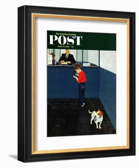 "Dog License" Saturday Evening Post Cover, June 21, 1952-George Hughes-Framed Giclee Print