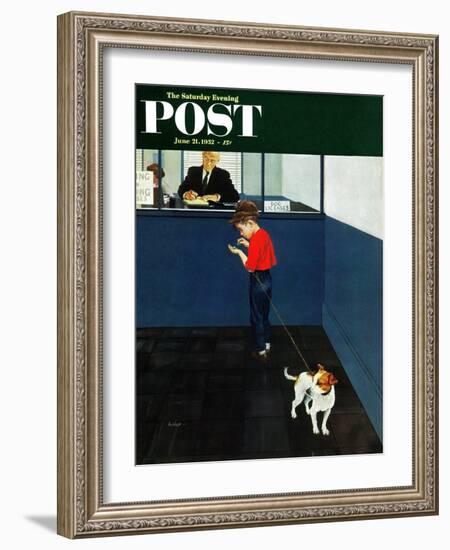 "Dog License" Saturday Evening Post Cover, June 21, 1952-George Hughes-Framed Giclee Print