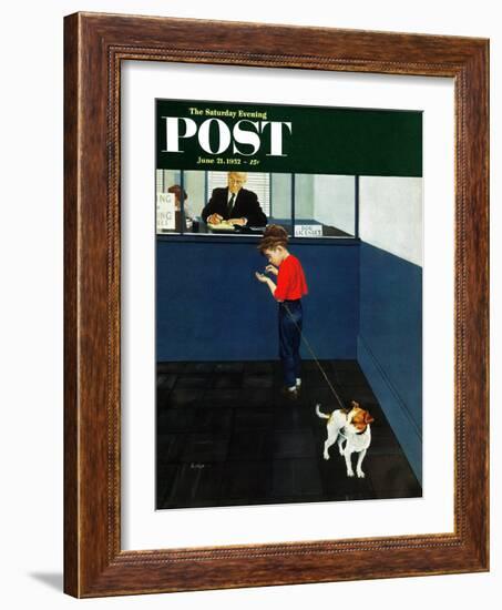 "Dog License" Saturday Evening Post Cover, June 21, 1952-George Hughes-Framed Giclee Print