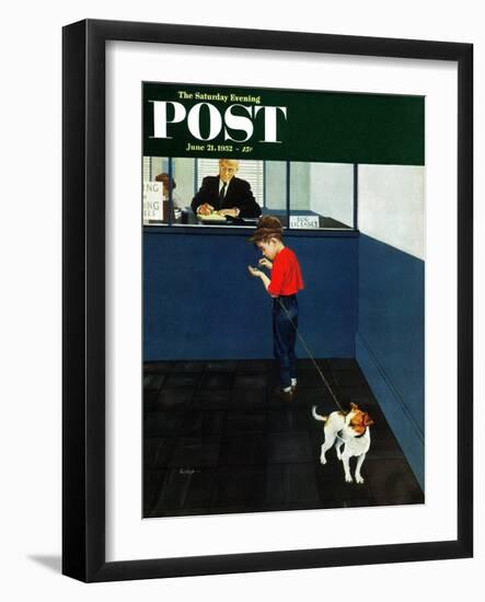 "Dog License" Saturday Evening Post Cover, June 21, 1952-George Hughes-Framed Giclee Print