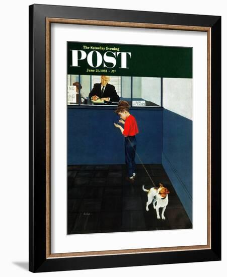 "Dog License" Saturday Evening Post Cover, June 21, 1952-George Hughes-Framed Giclee Print