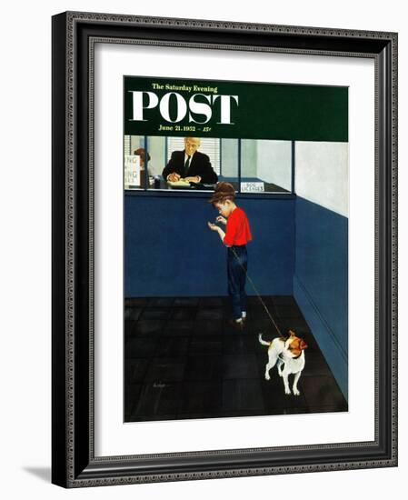 "Dog License" Saturday Evening Post Cover, June 21, 1952-George Hughes-Framed Giclee Print