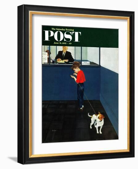 "Dog License" Saturday Evening Post Cover, June 21, 1952-George Hughes-Framed Giclee Print