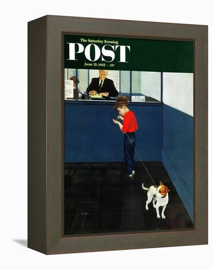 "Dog License" Saturday Evening Post Cover, June 21, 1952-George Hughes-Framed Premier Image Canvas