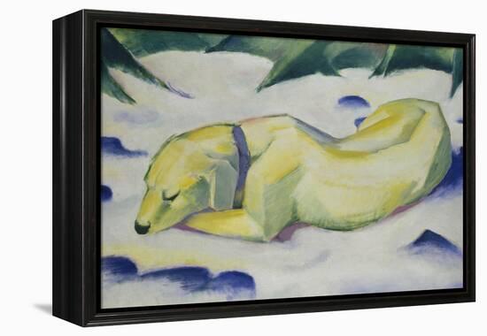 Dog Lying in the Snow, 1910/1911-Franz Marc-Framed Premier Image Canvas