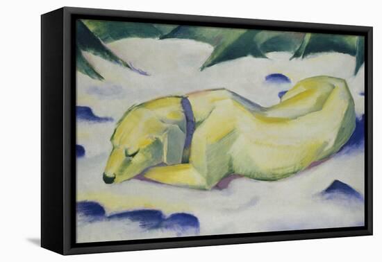 Dog Lying in the Snow, 1910/1911-Franz Marc-Framed Premier Image Canvas