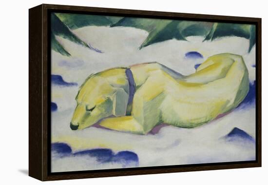 Dog Lying in the Snow, 1910/1911-Franz Marc-Framed Premier Image Canvas