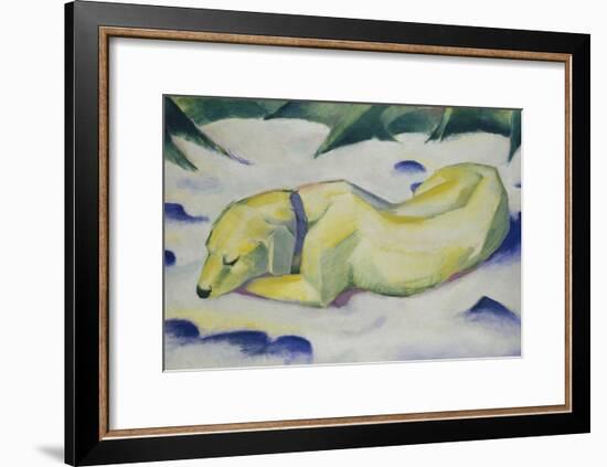 Dog Lying in the Snow, 1910/1911-Franz Marc-Framed Giclee Print