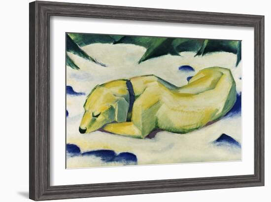 Dog Lying in the Snow-Franz Marc-Framed Giclee Print