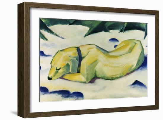 Dog Lying in the Snow-Franz Marc-Framed Giclee Print