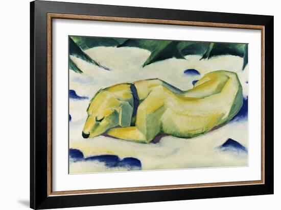 Dog Lying in the Snow-Franz Marc-Framed Giclee Print