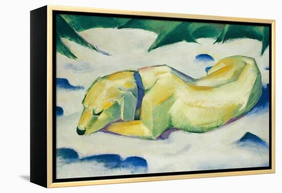 Dog Lying in the Snow-Franz Marc-Framed Premier Image Canvas