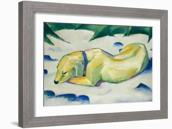 Dog Lying in the Snow-Franz Marc-Framed Giclee Print