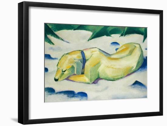 Dog Lying in the Snow-Franz Marc-Framed Giclee Print