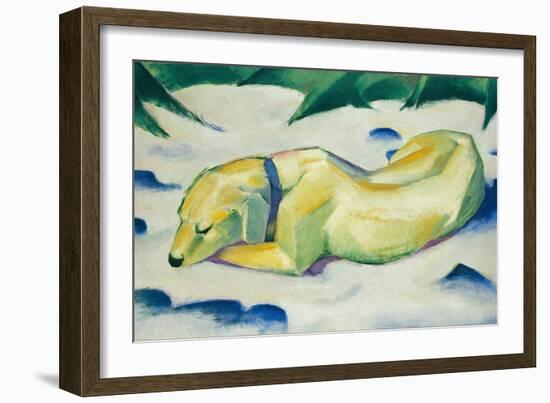 Dog Lying in the Snow-Franz Marc-Framed Giclee Print