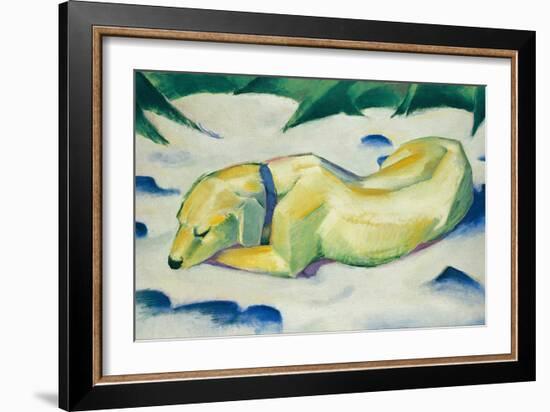 Dog Lying in the Snow-Franz Marc-Framed Giclee Print