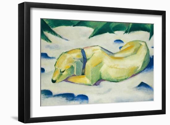 Dog Lying in the Snow-Franz Marc-Framed Giclee Print