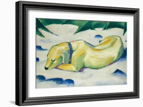 Dog Lying in the Snow-Franz Marc-Framed Giclee Print