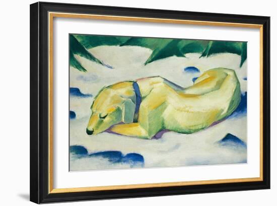 Dog Lying in the Snow-Franz Marc-Framed Giclee Print