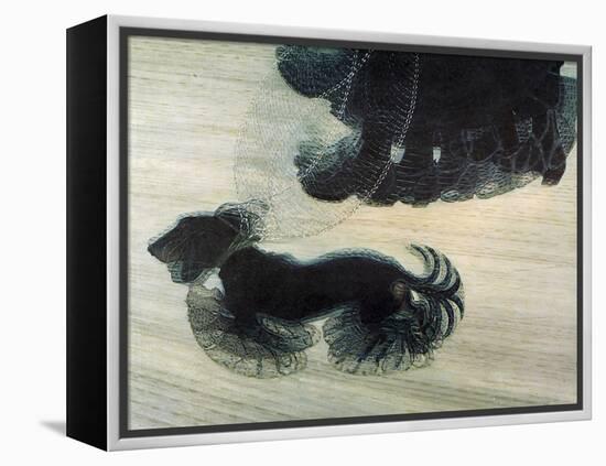 Dog On A Leash-Vintage Apple Collection-Framed Premier Image Canvas