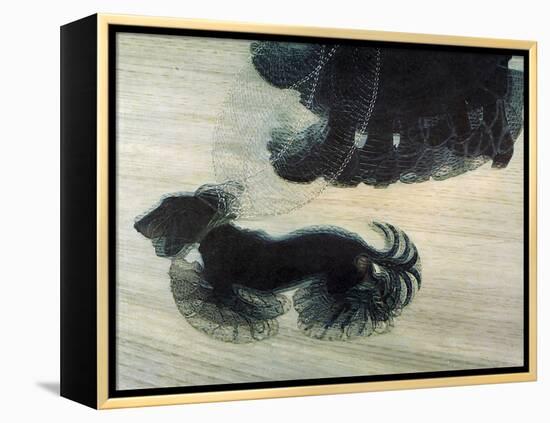 Dog On A Leash-Vintage Apple Collection-Framed Premier Image Canvas