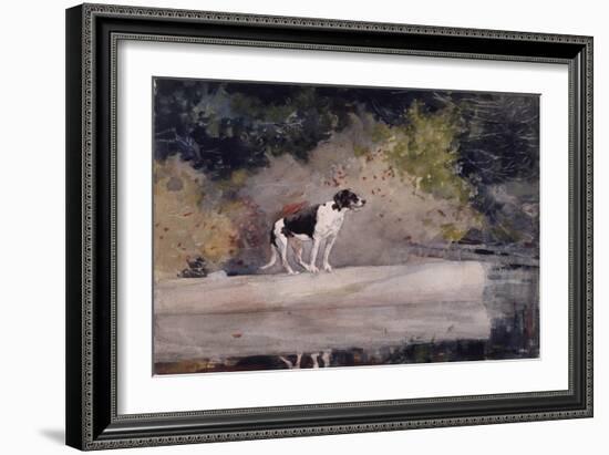 Dog on a Log, 1889 (W/C & Graphite on Wove Paper)-Winslow Homer-Framed Giclee Print