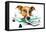 Dog on Scale-Javier Brosch-Framed Premier Image Canvas