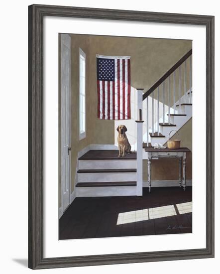 Dog on Stairs-Zhen-Huan Lu-Framed Photographic Print