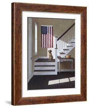 Dog on Stairs-Zhen-Huan Lu-Framed Photographic Print
