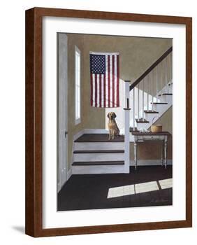 Dog on Stairs-Zhen-Huan Lu-Framed Photographic Print