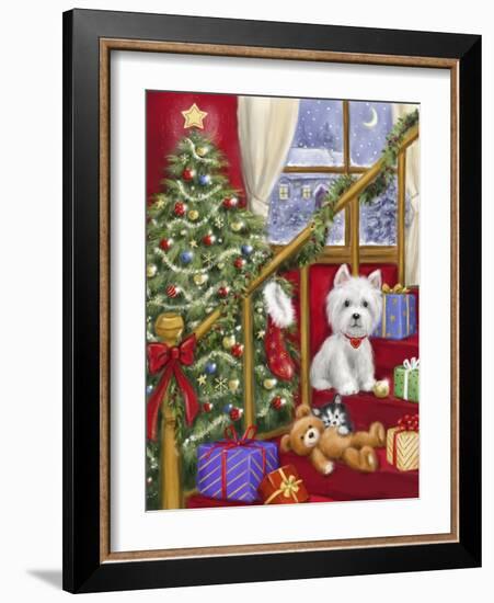 Dog on Stairs-MAKIKO-Framed Giclee Print