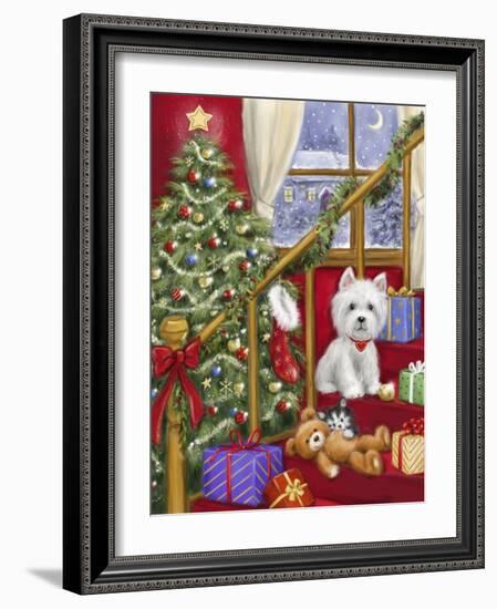 Dog on Stairs-MAKIKO-Framed Giclee Print