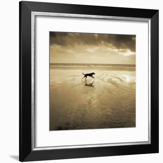 Dog on the Beach, West Wittering-Jo Crowther-Framed Giclee Print