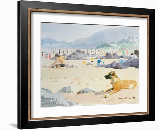 Dog on the Beach, Woolacombe, 1987-Lucy Willis-Framed Giclee Print