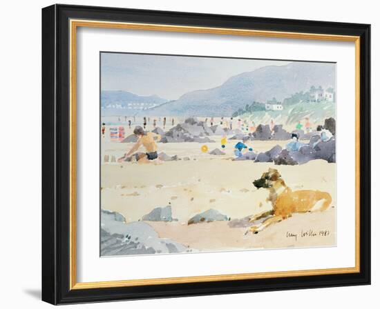 Dog on the Beach, Woolacombe, 1987-Lucy Willis-Framed Giclee Print