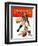 "Dog on the Field," Saturday Evening Post Cover, October 18, 1941-Lonie Bee-Framed Giclee Print