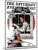 "Dog Outside" or "Patient Friend" Saturday Evening Post Cover, June 10,1922-Norman Rockwell-Mounted Giclee Print