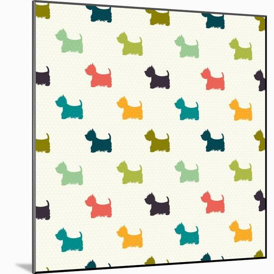 Dog Pattern-TashaNatasha-Mounted Art Print