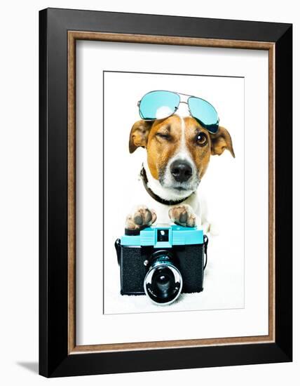 Dog Photo Camera-Javier Brosch-Framed Photographic Print