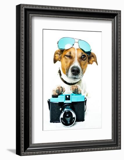 Dog Photo Camera-Javier Brosch-Framed Photographic Print