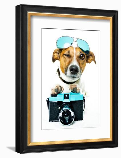 Dog Photo Camera-Javier Brosch-Framed Photographic Print