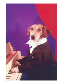 'Dog Playing Piano' Art Print | Art.com