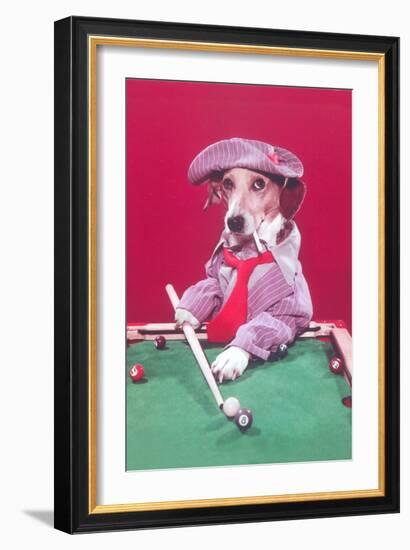 Dog Pool Shark-null-Framed Art Print