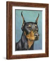 Dog Portrait, Dobie-Jill Sands-Framed Art Print