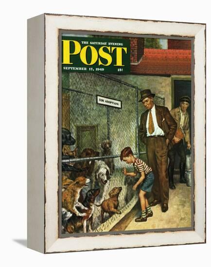 "Dog Pound," Saturday Evening Post Cover, September 17, 1949-Amos Sewell-Framed Premier Image Canvas